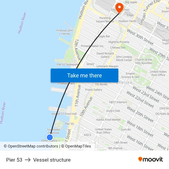 Pier 53 to Vessel structure map