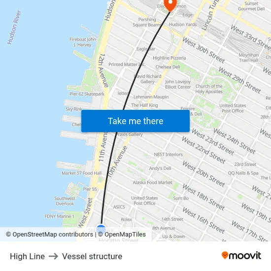 High Line to Vessel structure map