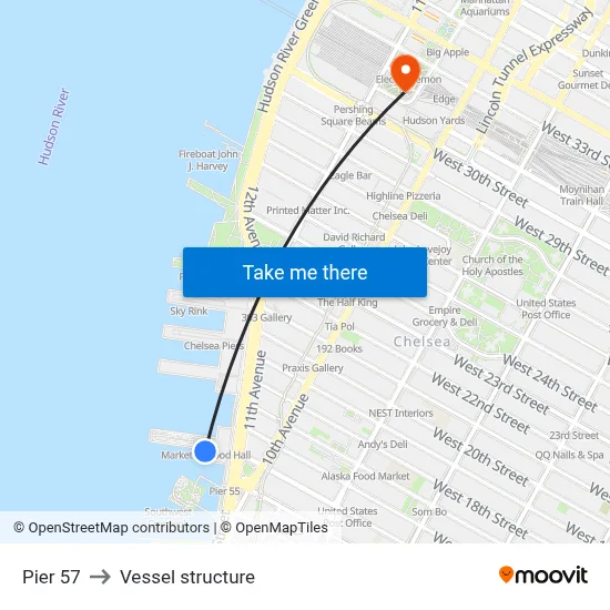 Pier 57 to Vessel structure map