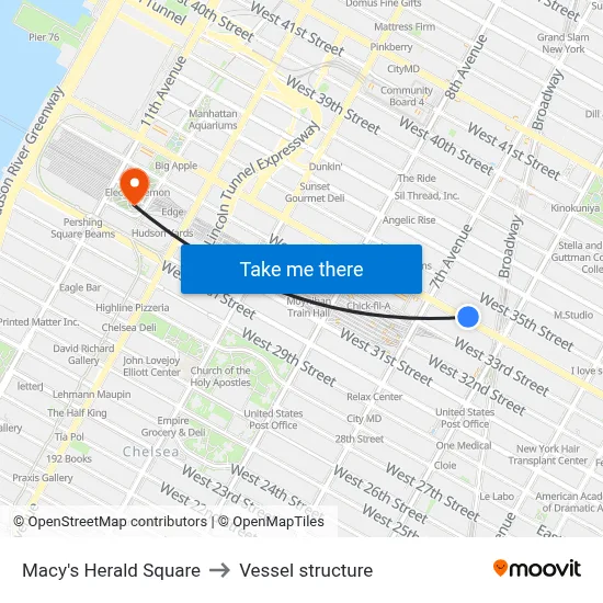 Macy's Herald Square to Vessel structure map