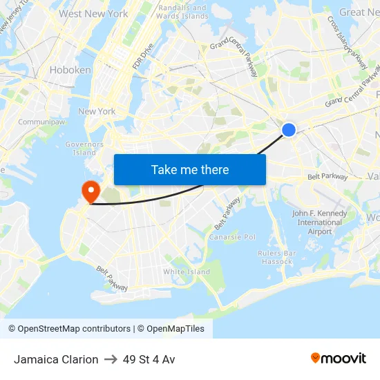 Jamaica Clarion to 49 St 4 Av map