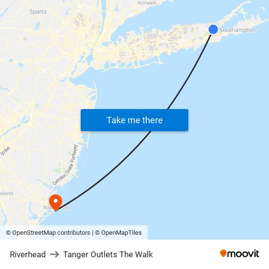Riverhead to Tanger Outlets The Walk map