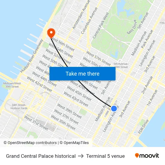 Grand Central Palace historical to Terminal 5 venue map