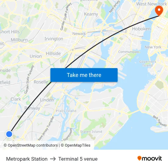 Metropark Station to Terminal 5 venue map