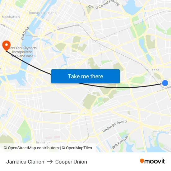 Jamaica Clarion, 138-05 Jamaica Ave to Cooper Union map