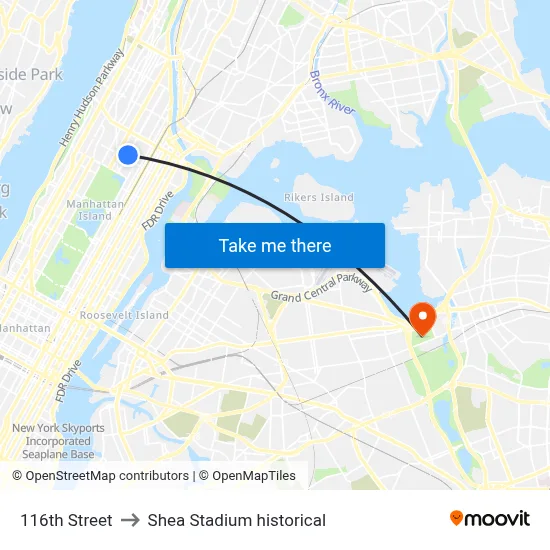 116th Street to Shea Stadium historical map