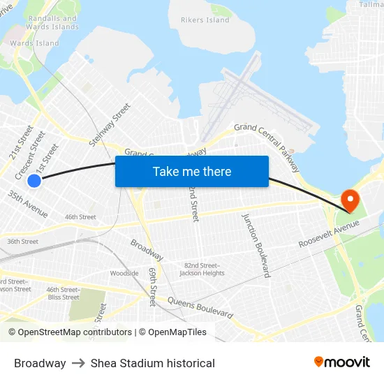 Broadway to Shea Stadium historical map