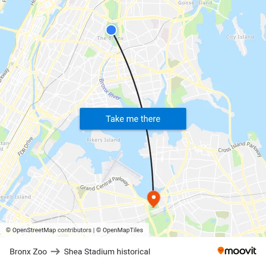 Bronx Zoo to Shea Stadium historical map