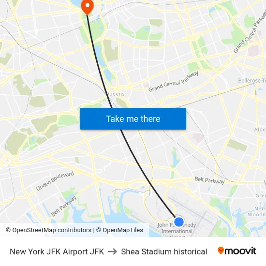 New York JFK Airport JFK to Shea Stadium historical map