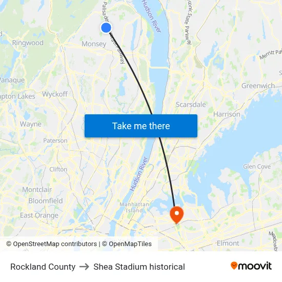 Rockland County to Shea Stadium historical map