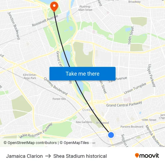 Jamaica Clarion to Shea Stadium historical map