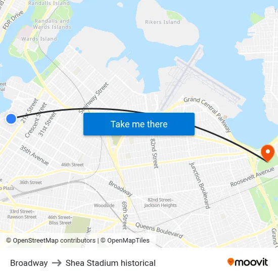 Broadway to Shea Stadium historical map