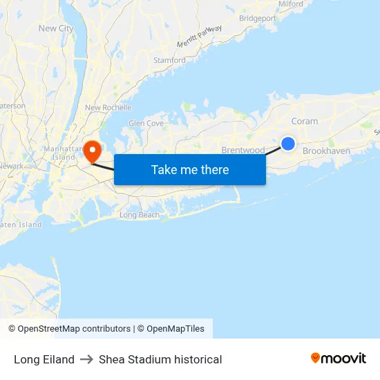 Long Eiland to Shea Stadium historical map