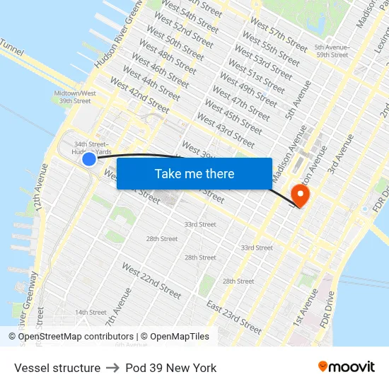 Vessel structure to Pod 39 New York map