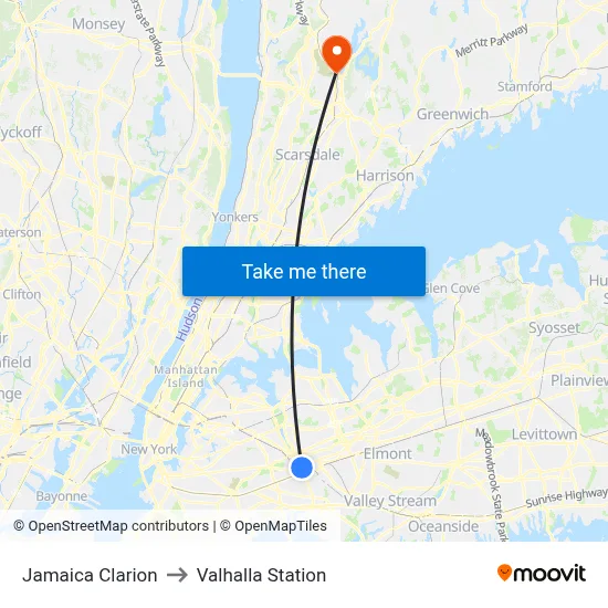 Jamaica Clarion, 138-05 Jamaica Ave to Valhalla Station map
