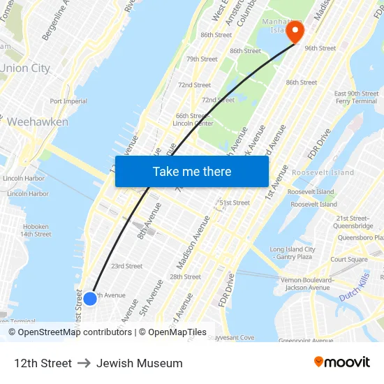 12th Street to Jewish Museum map