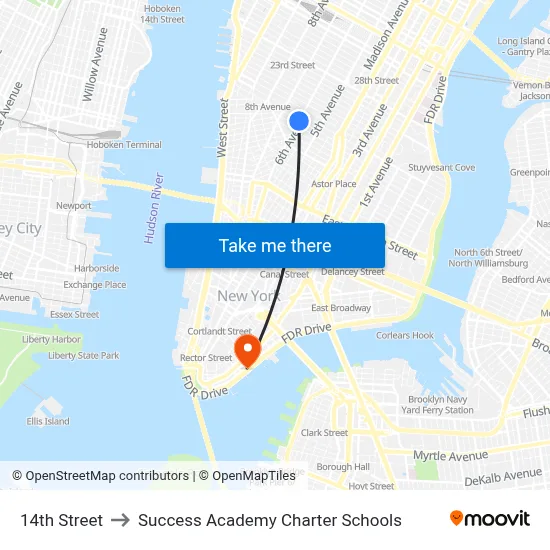 14th Street to Success Academy Charter Schools map