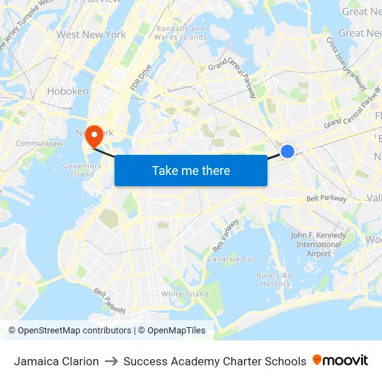 Jamaica Clarion to Success Academy Charter Schools map