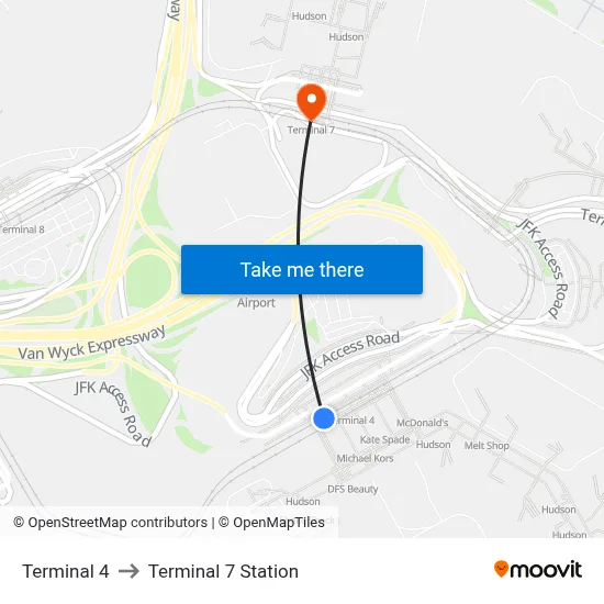 Terminal 4 to Terminal 7 Station map