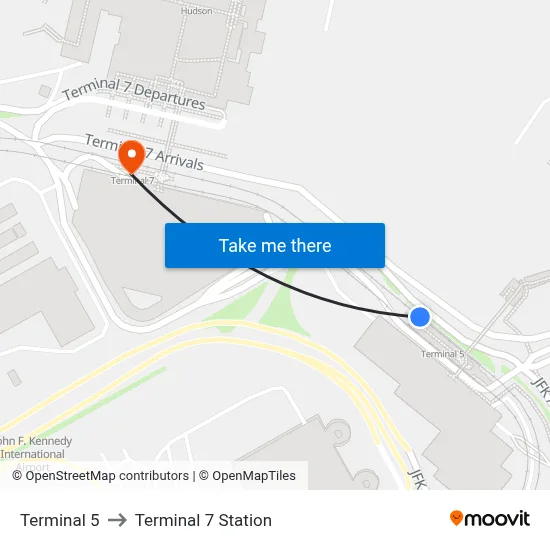 Terminal 5 to Terminal 7 Station map