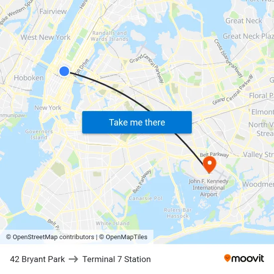 42 Bryant Park to Terminal 7 Station map