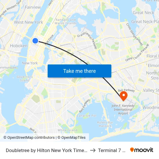 Doubletree by Hilton New York Times Square West to Terminal 7 Station map