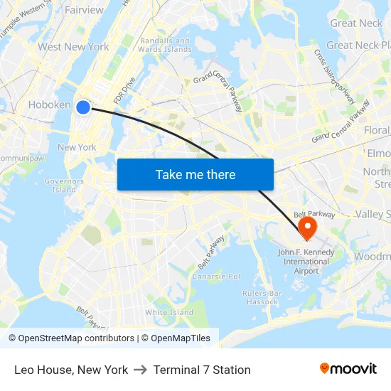 Leo House, New York to Terminal 7 Station map