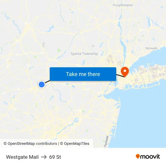Westgate Mall to 69 St map