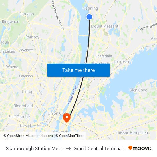 Scarborough Station Metro North to Grand Central Terminal Station map