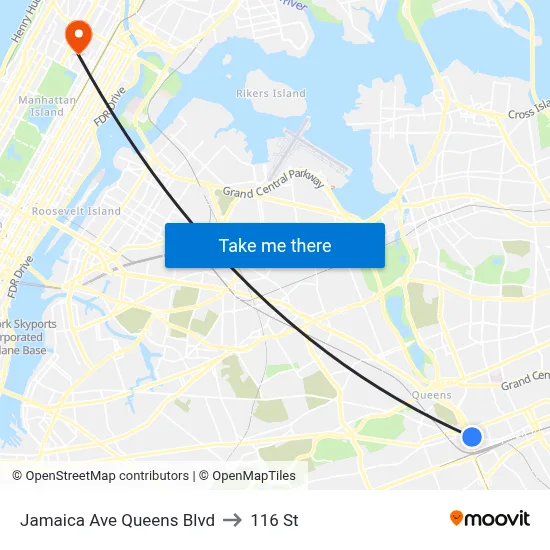 Jamaica Ave Queens Blvd, Jamaica, NY 11435 to 116 St map