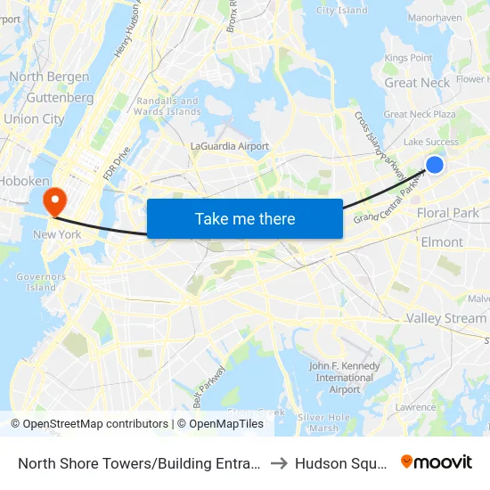 North Shore Towers/Building Entrance to Hudson Square map