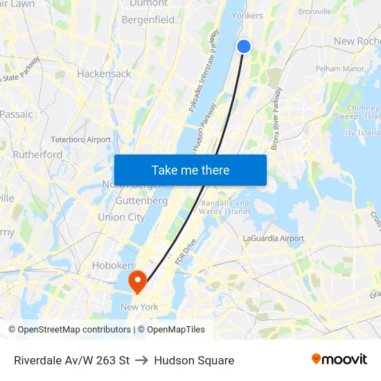 Riverdale Av/W 263 St to Hudson Square map