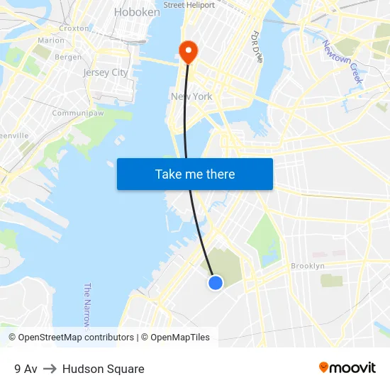 9 Av to Hudson Square map