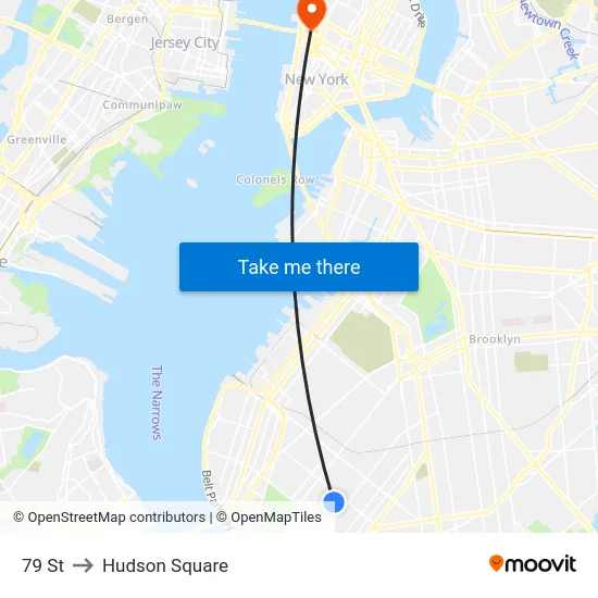 79 St to Hudson Square map