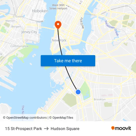 15 St-Prospect Park to Hudson Square map