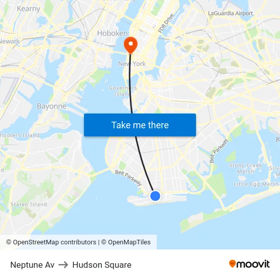 Neptune Av to Hudson Square map