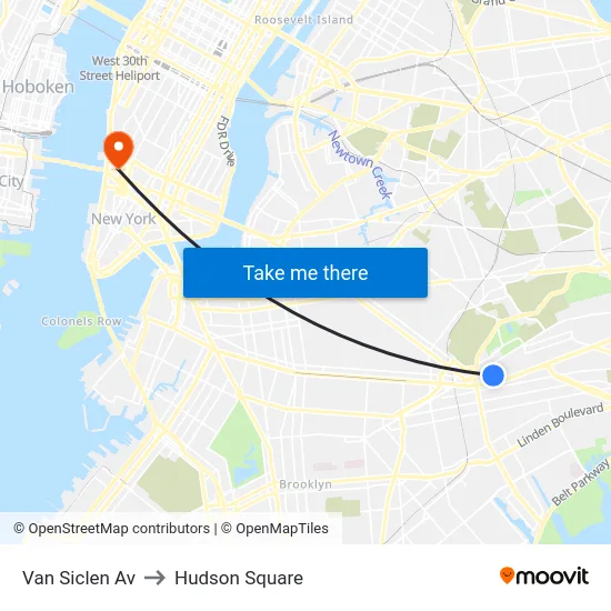 Van Siclen Av to Hudson Square map