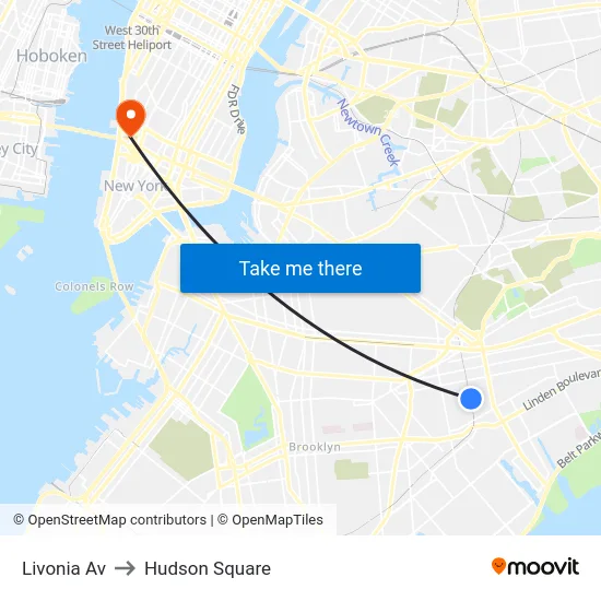 Livonia Av to Hudson Square map