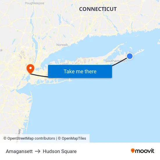 Amagansett to Hudson Square map