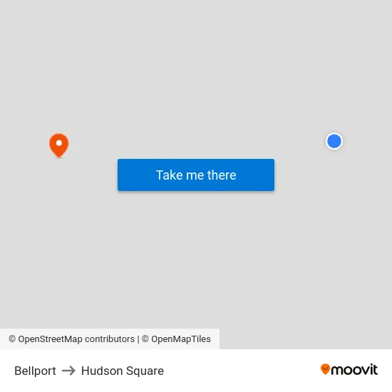 Bellport to Hudson Square map
