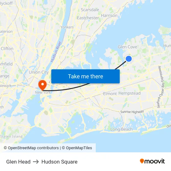Glen Head to Hudson Square map