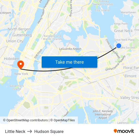 Little Neck to Hudson Square map
