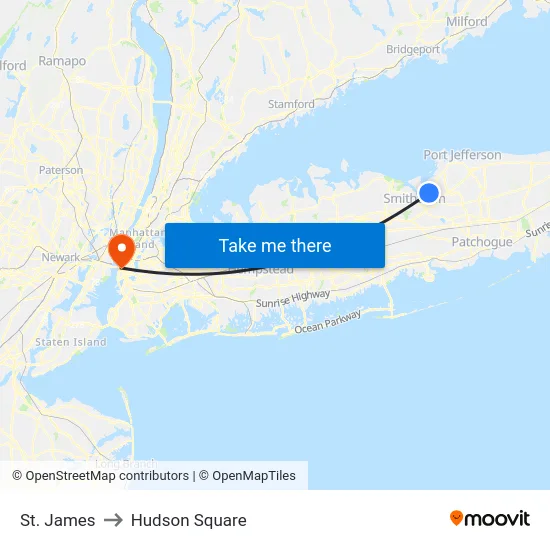 St. James to Hudson Square map