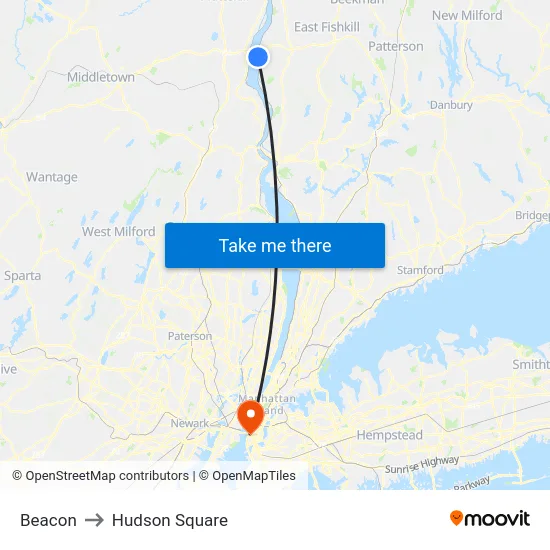 Beacon to Hudson Square map