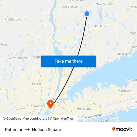 Patterson to Hudson Square map