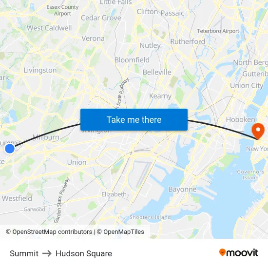 Summit to Hudson Square map