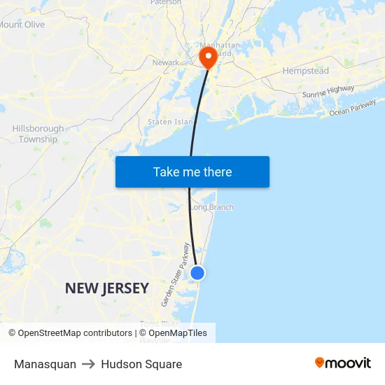 Manasquan to Hudson Square map