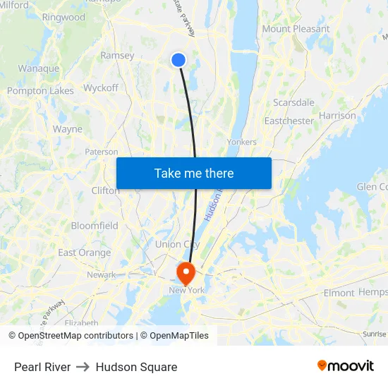 Pearl River to Hudson Square map