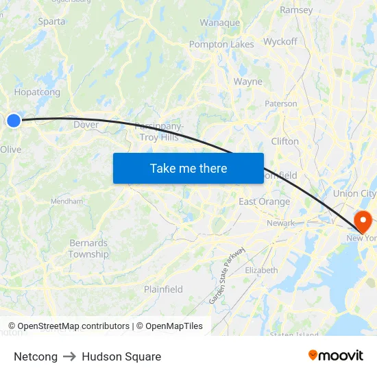 Netcong to Hudson Square map