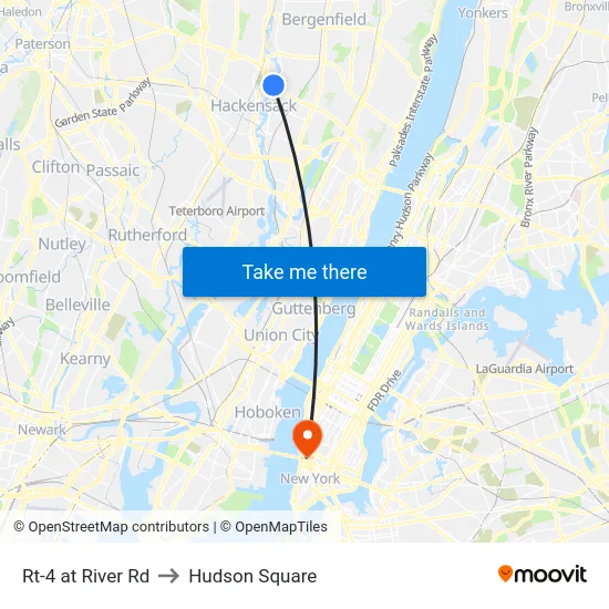 Rt-4 at River Rd to Hudson Square map